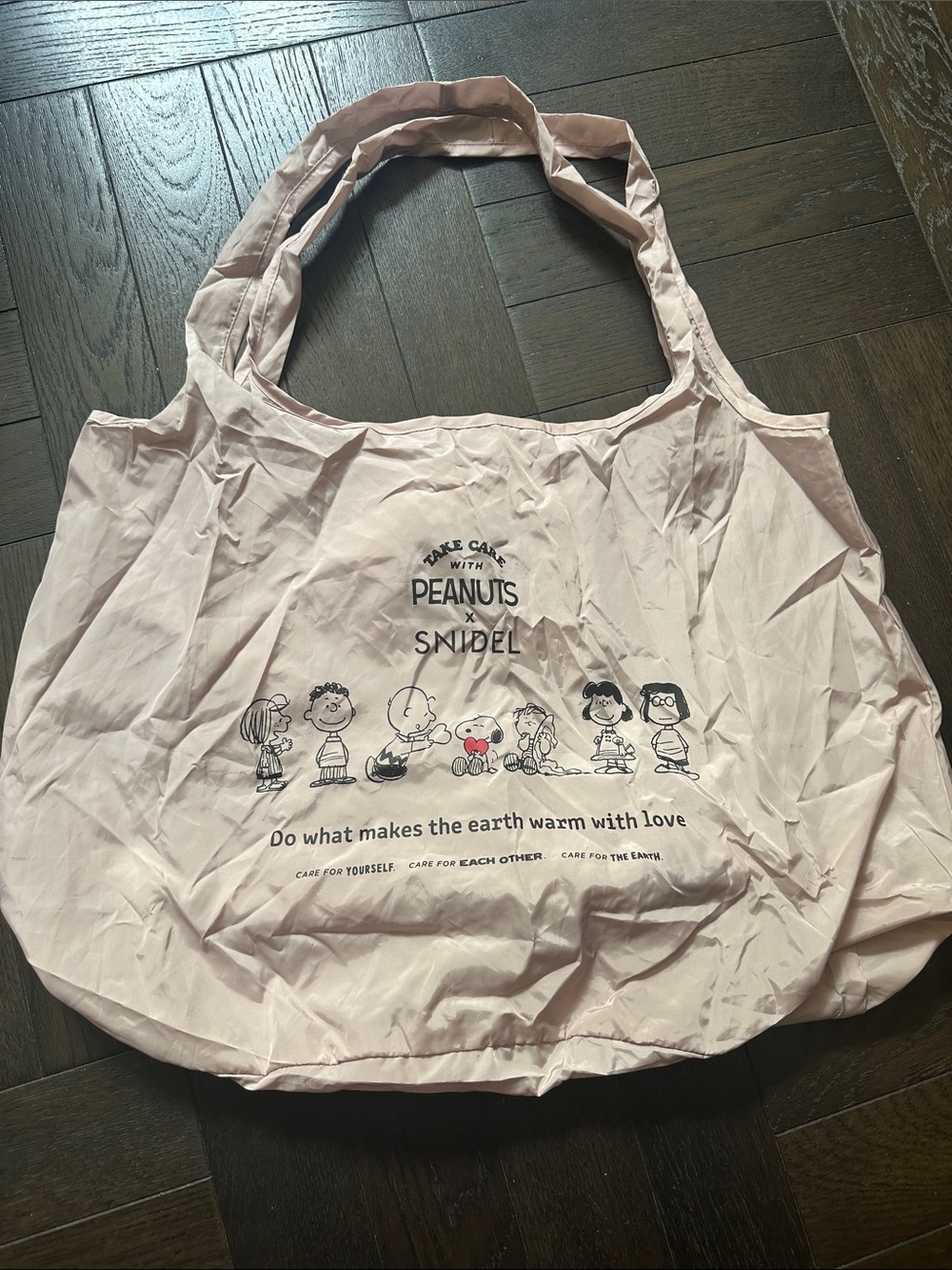 Snidel x Peanuts Light Pink Reusable Tote